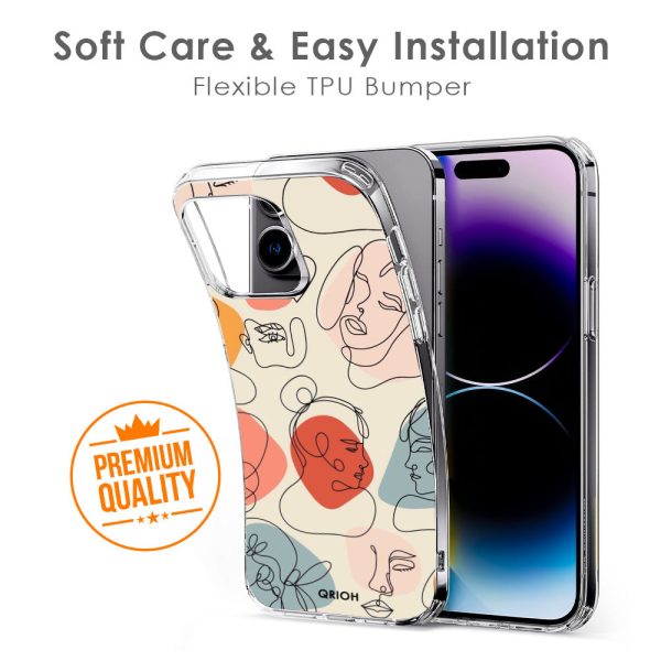 Abstract Faces Soft Cover for iPhone XS Sale