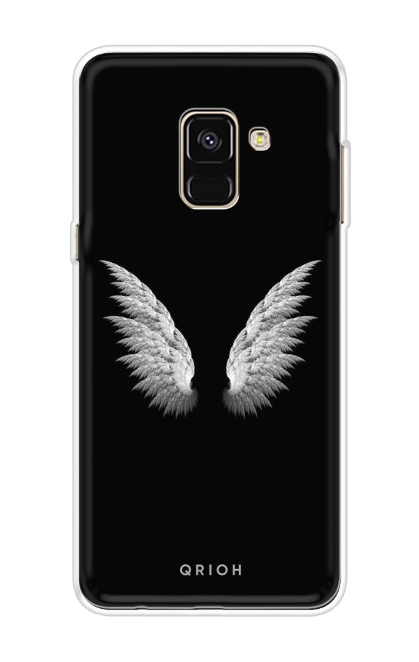 White Angel Wings Soft Cover for Samsung A8 Plus 2018 Discount