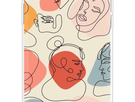 Abstract Faces Soft Cover for iPhone X For Sale