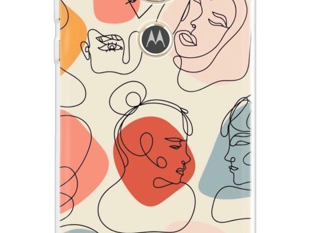 Abstract Faces Soft Cover for Motorola Moto E5 Plus Fashion