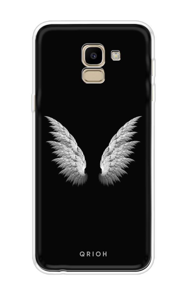 White Angel Wings Soft Cover for Samsung J6 Online now