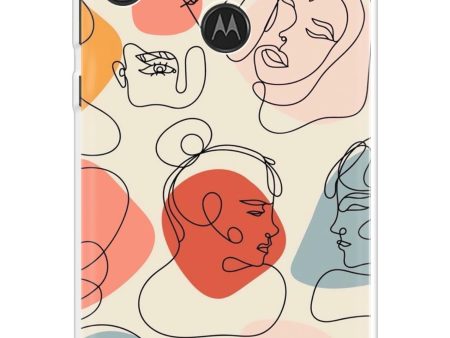 Abstract Faces Soft Cover for Motorola One Power Fashion