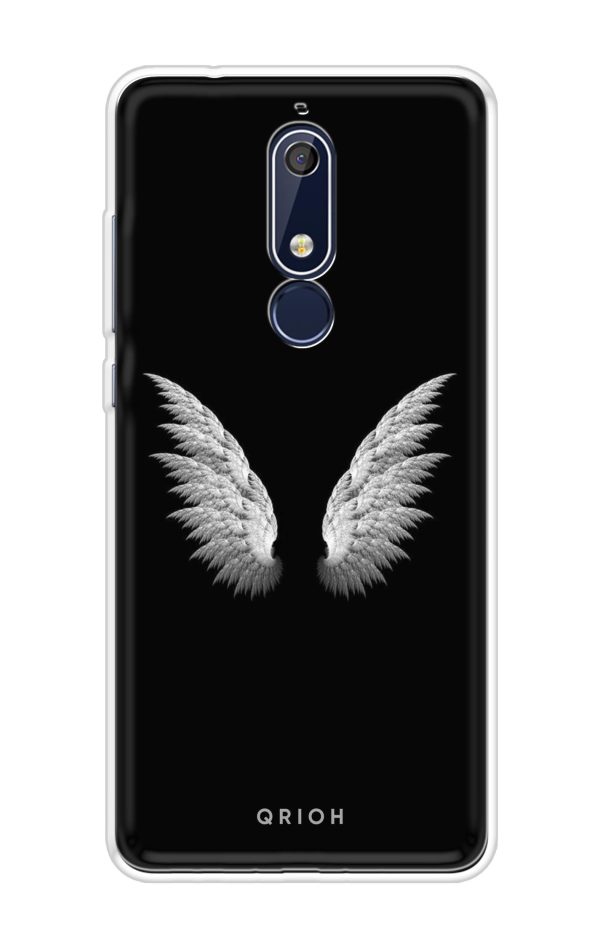 White Angel Wings Soft Cover for Nokia 5.1 Online now